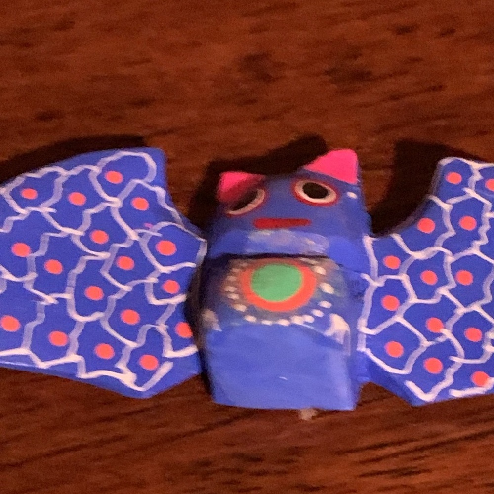 Colorful Bird Toy for Pets, hand painted art , one of a kind, made in Mexico!